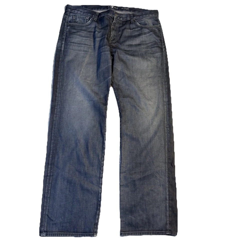 7 For All Mankind Austyn Jeans Mens Size 40 Blue Straight‎ Leg Premium Denim
